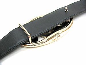 Yves Saint Laurent rive gauche belt 118164 Gold Black
