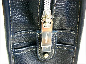 OROBIANCO Briefcase Bag RAFIA Navy Leather
