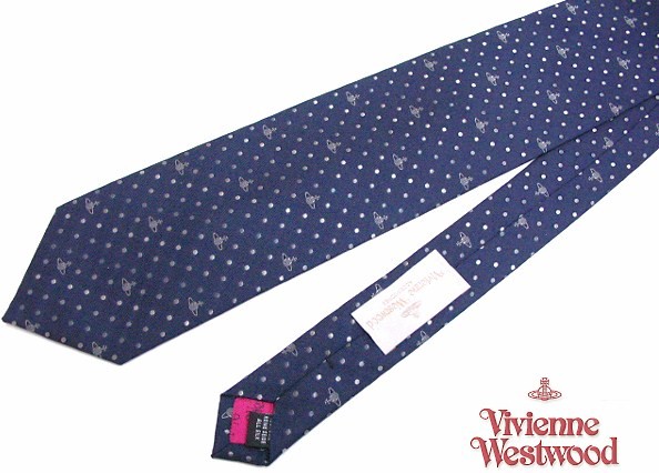 VivienneWestwood N-VWW-A00004 Tie Navy Dot