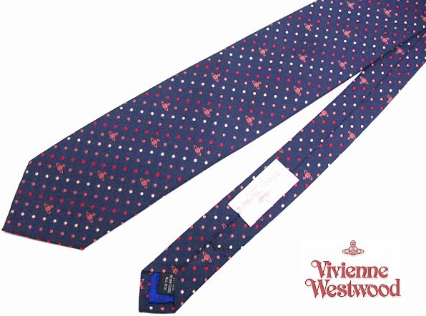 VivienneWestwood N-VWW-A00008 Tie Navy Dot